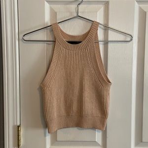 Pale Pink Knitted Crop Top